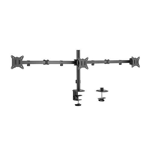 Brateck Triple-Monitor Steel Articulating Monitor Mount Fit Most 17'-27' Monitor Weight Capacity (per screen):7kg, VESA: 75x75,100x100(Black) Brateck Triple-Monitor Steel Articulating Monitor Mount Fit Most 17'-27' Monitor Weight Capacity (per screen):7kg, VESA: 75x75,100x100(Black)